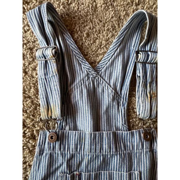 Vintage Dickies Hickory Striped Denim M Workwear Bib Overalls - Picture 4 of 10